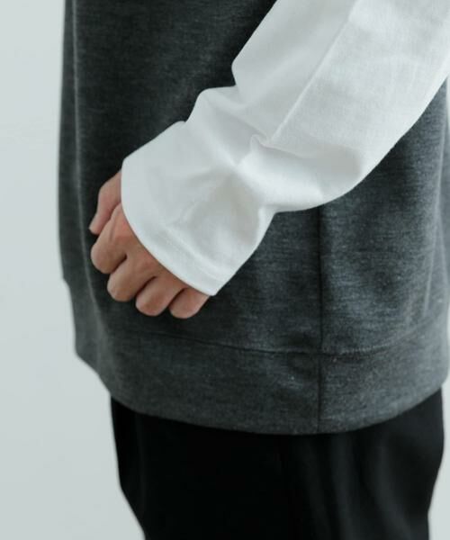 URBAN RESEARCH ITEMS / アーバンリサーチ アイテムズ スウェット | 袖キリカエ 綿タッチポンチ プルオーバー | 詳細17