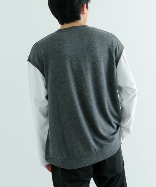 URBAN RESEARCH ITEMS / アーバンリサーチ アイテムズ スウェット | 袖キリカエ 綿タッチポンチ プルオーバー | 詳細3