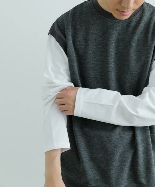 URBAN RESEARCH ITEMS / アーバンリサーチ アイテムズ スウェット | 袖キリカエ 綿タッチポンチ プルオーバー | 詳細4