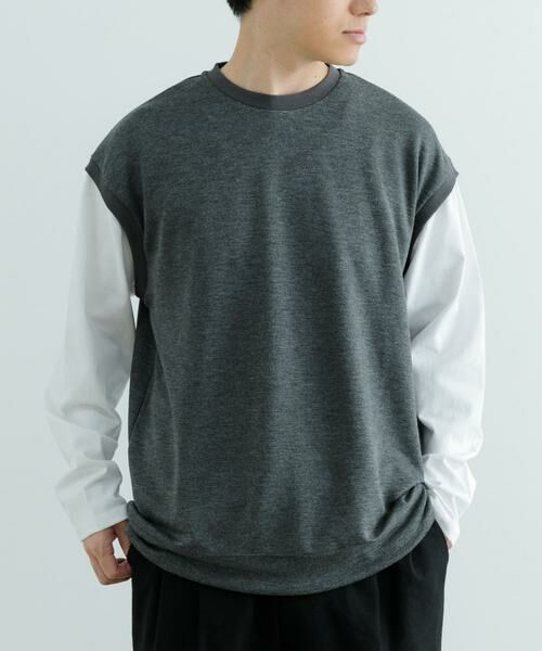 URBAN RESEARCH ITEMS / アーバンリサーチ アイテムズ スウェット | 袖キリカエ 綿タッチポンチ プルオーバー | 詳細5
