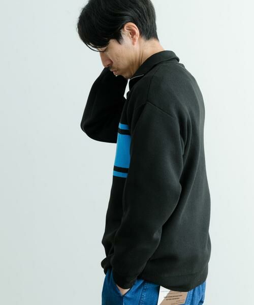 URBAN RESEARCH ITEMS / アーバンリサーチ アイテムズ ニット・セーター | ハーフZIP ボーダー プルオーバーニット | 詳細5