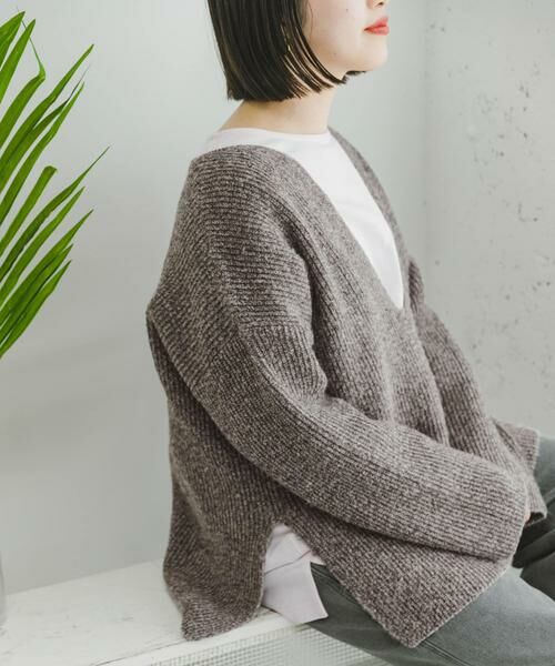URBAN RESEARCH ITEMS / アーバンリサーチ アイテムズ ニット・セーター | カタアゼ深Vニット | 詳細1