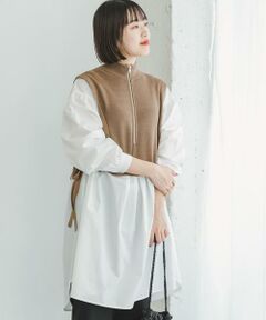 URBAN RESEARCH ITEMS / アーバンリサーチ アイテムズ ワンピース | ハーフジップベストドッキングミニワンピース