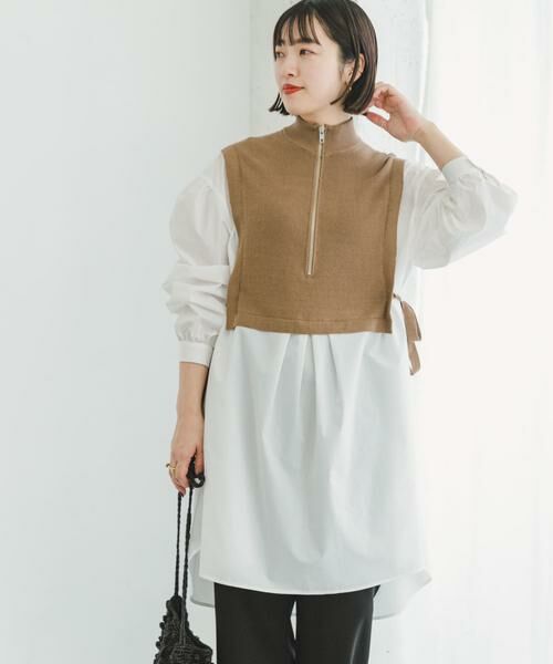 URBAN RESEARCH ITEMS / アーバンリサーチ アイテムズ ワンピース | ハーフジップベストドッキングミニワンピース | 詳細3