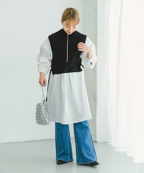 URBAN RESEARCH ITEMS / アーバンリサーチ アイテムズ ワンピース | ハーフジップベストドッキングミニワンピース | 詳細14