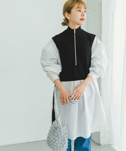 URBAN RESEARCH ITEMS / アーバンリサーチ アイテムズ ワンピース | ハーフジップベストドッキングミニワンピース | 詳細18