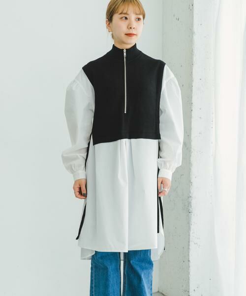 URBAN RESEARCH ITEMS / アーバンリサーチ アイテムズ ワンピース | ハーフジップベストドッキングミニワンピース | 詳細21