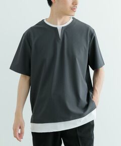 URBAN RESEARCH ITEMS / アーバンリサーチ アイテムズ Tシャツ | 『イージーケア/吸水速乾』高機能ワッフル フェイクレイヤーキーネックTシャツ