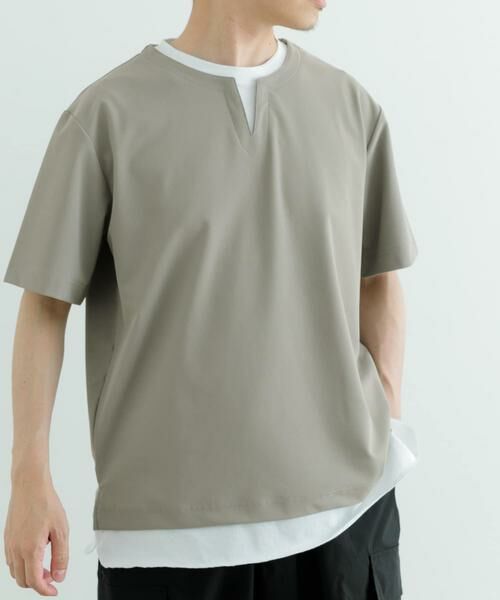 URBAN RESEARCH ITEMS / アーバンリサーチ アイテムズ Tシャツ | 『イージーケア/吸水速乾』高機能ワッフル フェイクレイヤーキーネックTシャツ | 詳細4