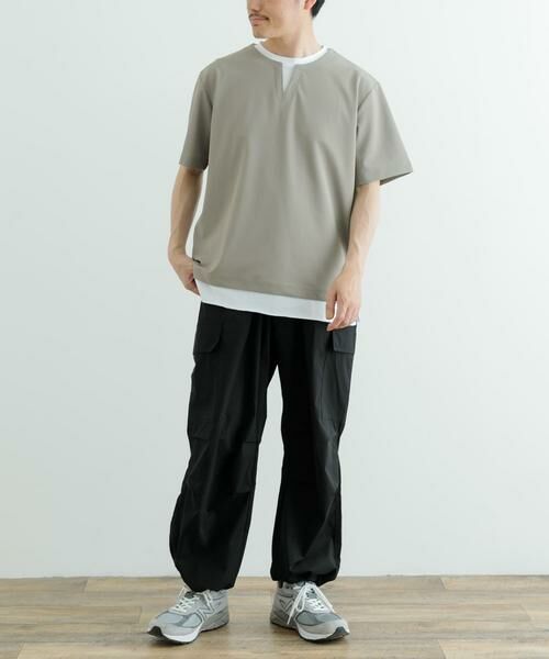 URBAN RESEARCH ITEMS / アーバンリサーチ アイテムズ Tシャツ | 『イージーケア/吸水速乾』高機能ワッフル フェイクレイヤーキーネックTシャツ | 詳細6
