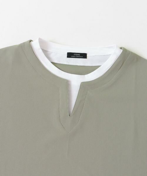 URBAN RESEARCH ITEMS / アーバンリサーチ アイテムズ Tシャツ | 『イージーケア/吸水速乾』高機能ワッフル フェイクレイヤーキーネックTシャツ | 詳細8