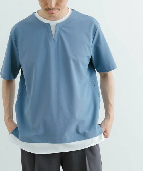 URBAN RESEARCH ITEMS / アーバンリサーチ アイテムズ Tシャツ | 『イージーケア/吸水速乾』高機能ワッフル フェイクレイヤーキーネックTシャツ | 詳細9