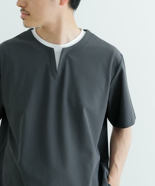 URBAN RESEARCH ITEMS / アーバンリサーチ アイテムズ Tシャツ | 『イージーケア/吸水速乾』高機能ワッフル フェイクレイヤーキーネックTシャツ | 詳細21