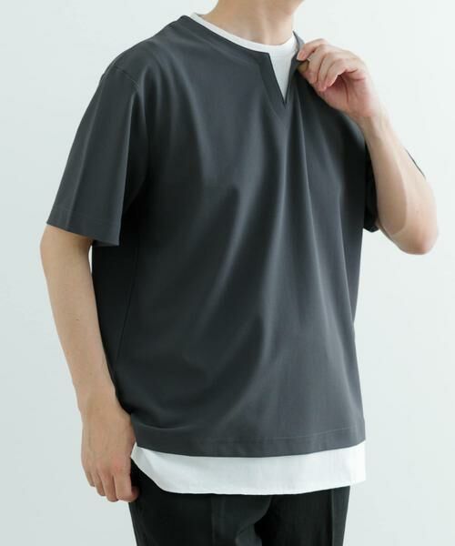 URBAN RESEARCH ITEMS / アーバンリサーチ アイテムズ Tシャツ | 『イージーケア/吸水速乾』高機能ワッフル フェイクレイヤーキーネックTシャツ | 詳細23