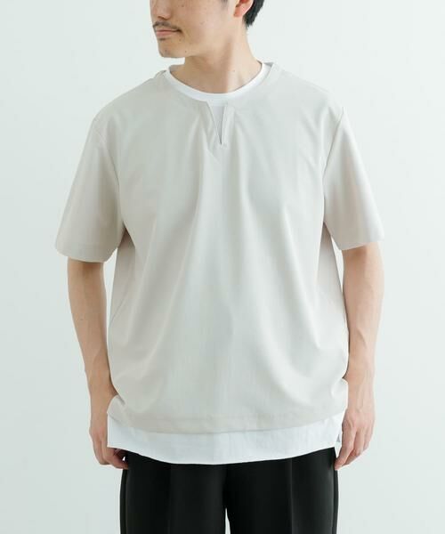 URBAN RESEARCH ITEMS / アーバンリサーチ アイテムズ Tシャツ | 『イージーケア/吸水速乾』高機能ワッフル フェイクレイヤーキーネックTシャツ | 詳細29