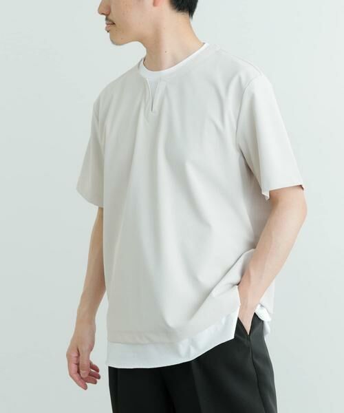 URBAN RESEARCH ITEMS / アーバンリサーチ アイテムズ Tシャツ | 『イージーケア/吸水速乾』高機能ワッフル フェイクレイヤーキーネックTシャツ | 詳細30