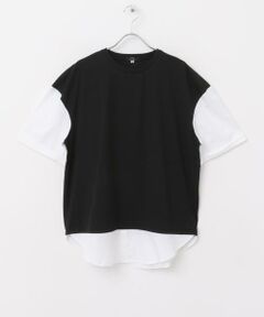 URBAN RESEARCH ITEMS / アーバンリサーチ アイテムズ Tシャツ | 接触冷感TC天竺 布帛キリカエTシャツ