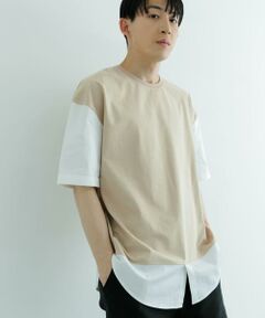 URBAN RESEARCH ITEMS / アーバンリサーチ アイテムズ Tシャツ | 接触冷感TC天竺 布帛キリカエTシャツ