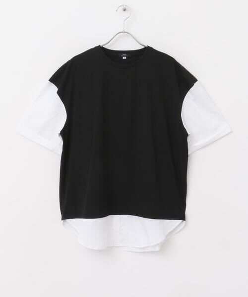 URBAN RESEARCH ITEMS / アーバンリサーチ アイテムズ Tシャツ | 接触冷感TC天竺 布帛キリカエTシャツ | 詳細1