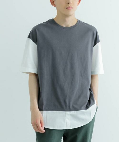 URBAN RESEARCH ITEMS / アーバンリサーチ アイテムズ Tシャツ | 接触冷感TC天竺 布帛キリカエTシャツ | 詳細3