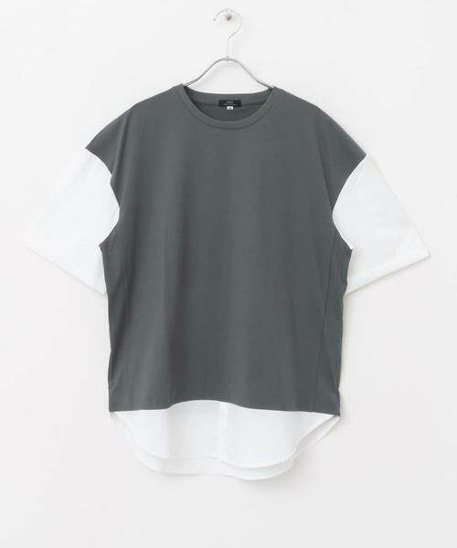 URBAN RESEARCH ITEMS / アーバンリサーチ アイテムズ Tシャツ | 接触冷感TC天竺 布帛キリカエTシャツ | 詳細6