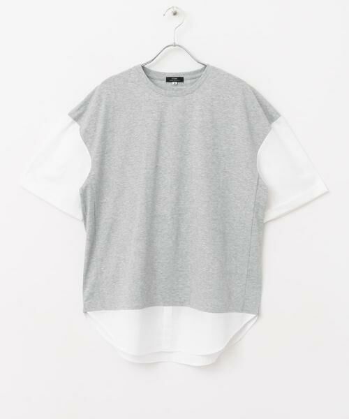 URBAN RESEARCH ITEMS / アーバンリサーチ アイテムズ Tシャツ | 接触冷感TC天竺 布帛キリカエTシャツ | 詳細8