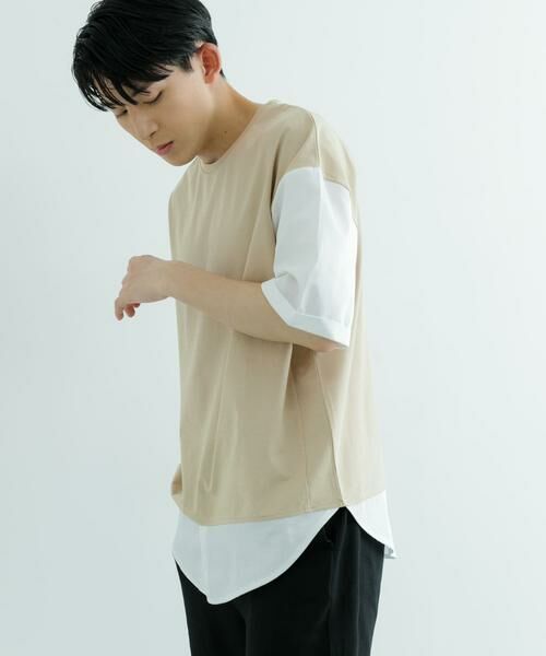 URBAN RESEARCH ITEMS / アーバンリサーチ アイテムズ Tシャツ | 接触冷感TC天竺 布帛キリカエTシャツ | 詳細10