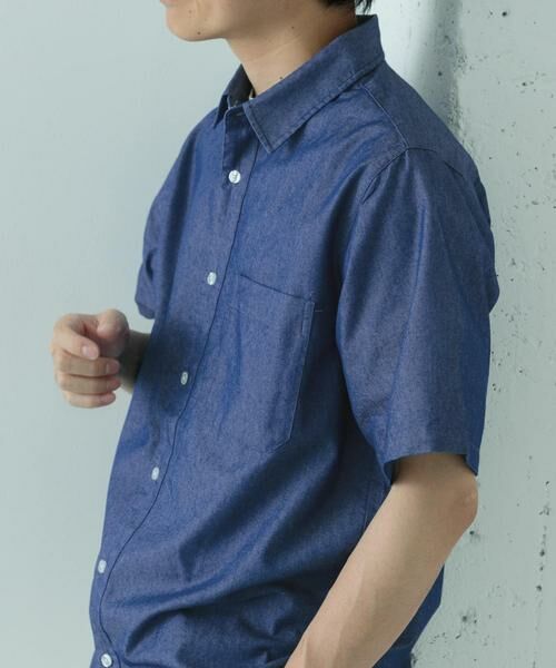 URBAN RESEARCH ITEMS / アーバンリサーチ アイテムズ シャツ・ブラウス | TCインディゴレギュラーカラー半袖シャツ | 詳細1