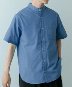 URBAN RESEARCH ITEMS / アーバンリサーチ アイテムズ シャツ・ブラウス | TCインディゴ バンドカラー半袖シャツ