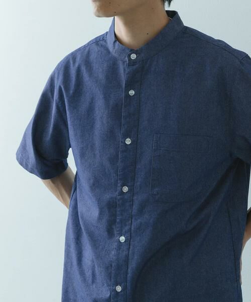 URBAN RESEARCH ITEMS / アーバンリサーチ アイテムズ シャツ・ブラウス | TCインディゴ バンドカラー半袖シャツ | 詳細2