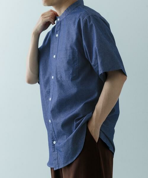 URBAN RESEARCH ITEMS / アーバンリサーチ アイテムズ シャツ・ブラウス | TCインディゴ バンドカラー半袖シャツ | 詳細3