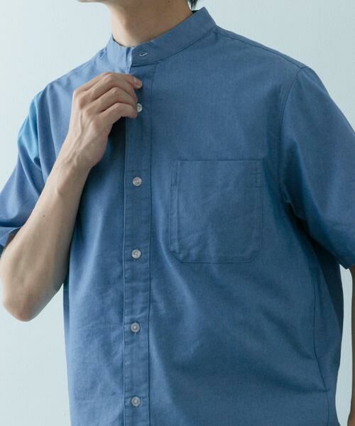URBAN RESEARCH ITEMS / アーバンリサーチ アイテムズ シャツ・ブラウス | TCインディゴ バンドカラー半袖シャツ | 詳細8