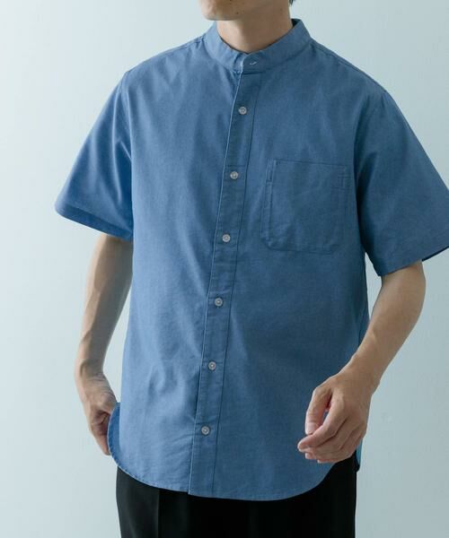 URBAN RESEARCH ITEMS / アーバンリサーチ アイテムズ シャツ・ブラウス | TCインディゴ バンドカラー半袖シャツ | 詳細9