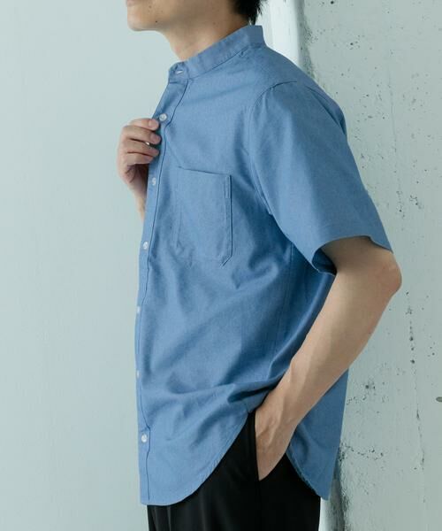 URBAN RESEARCH ITEMS / アーバンリサーチ アイテムズ シャツ・ブラウス | TCインディゴ バンドカラー半袖シャツ | 詳細10