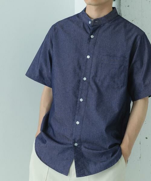 URBAN RESEARCH ITEMS / アーバンリサーチ アイテムズ シャツ・ブラウス | TCインディゴ バンドカラー半袖シャツ | 詳細19