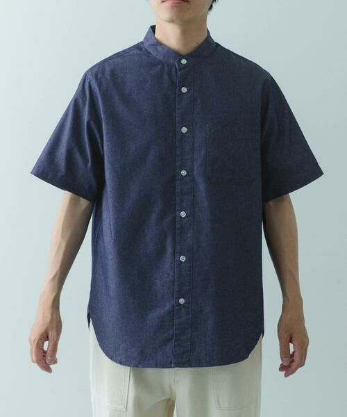 URBAN RESEARCH ITEMS / アーバンリサーチ アイテムズ シャツ・ブラウス | TCインディゴ バンドカラー半袖シャツ | 詳細22