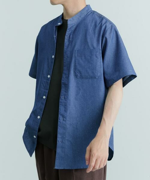 URBAN RESEARCH ITEMS / アーバンリサーチ アイテムズ シャツ・ブラウス | TCインディゴ バンドカラー半袖シャツ | 詳細11