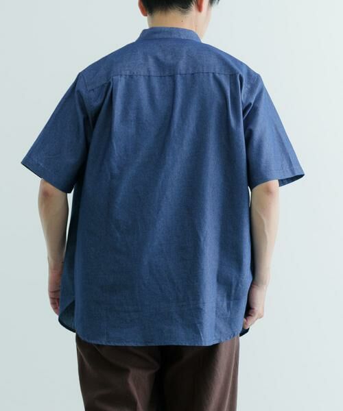 URBAN RESEARCH ITEMS / アーバンリサーチ アイテムズ シャツ・ブラウス | TCインディゴ バンドカラー半袖シャツ | 詳細13
