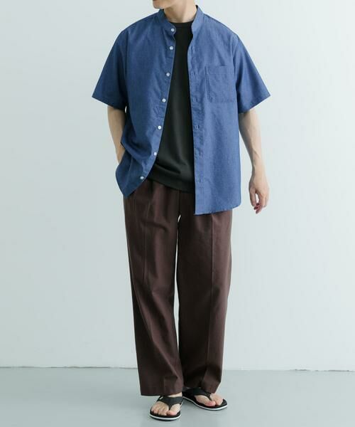 URBAN RESEARCH ITEMS / アーバンリサーチ アイテムズ シャツ・ブラウス | TCインディゴ バンドカラー半袖シャツ | 詳細14