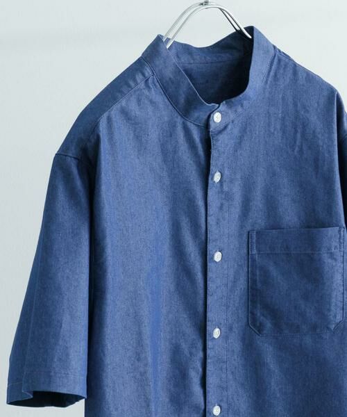 URBAN RESEARCH ITEMS / アーバンリサーチ アイテムズ シャツ・ブラウス | TCインディゴ バンドカラー半袖シャツ | 詳細15