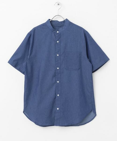 URBAN RESEARCH ITEMS / アーバンリサーチ アイテムズ シャツ・ブラウス | TCインディゴ バンドカラー半袖シャツ | 詳細16