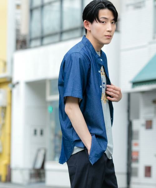URBAN RESEARCH ITEMS / アーバンリサーチ アイテムズ シャツ・ブラウス | TCインディゴ バンドカラー半袖シャツ | 詳細5