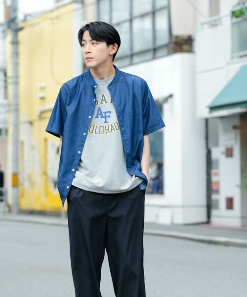 URBAN RESEARCH ITEMS / アーバンリサーチ アイテムズ シャツ・ブラウス | TCインディゴ バンドカラー半袖シャツ | 詳細6