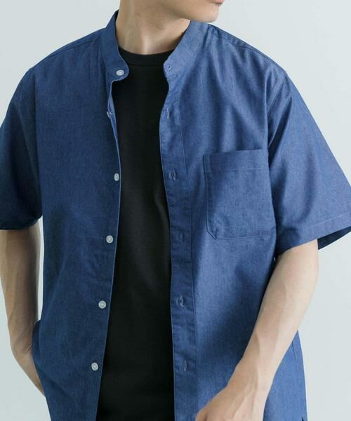 URBAN RESEARCH ITEMS / アーバンリサーチ アイテムズ シャツ・ブラウス | TCインディゴ バンドカラー半袖シャツ | 詳細7