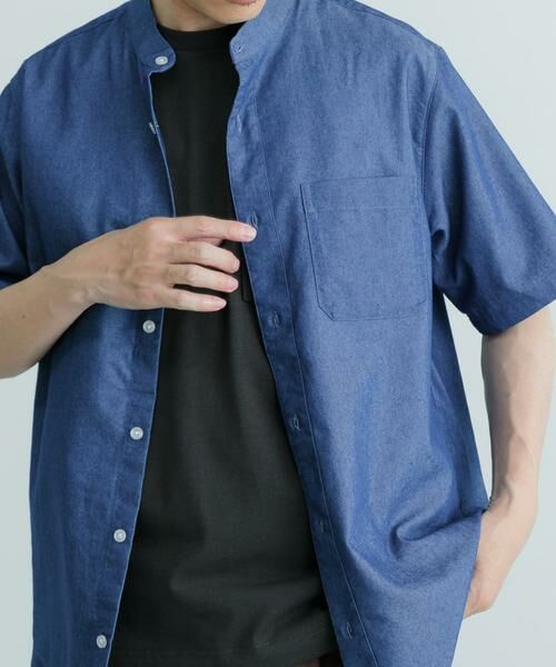 URBAN RESEARCH ITEMS / アーバンリサーチ アイテムズ シャツ・ブラウス | TCインディゴ バンドカラー半袖シャツ | 詳細8