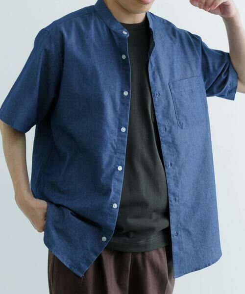 URBAN RESEARCH ITEMS / アーバンリサーチ アイテムズ シャツ・ブラウス | TCインディゴ バンドカラー半袖シャツ | 詳細9