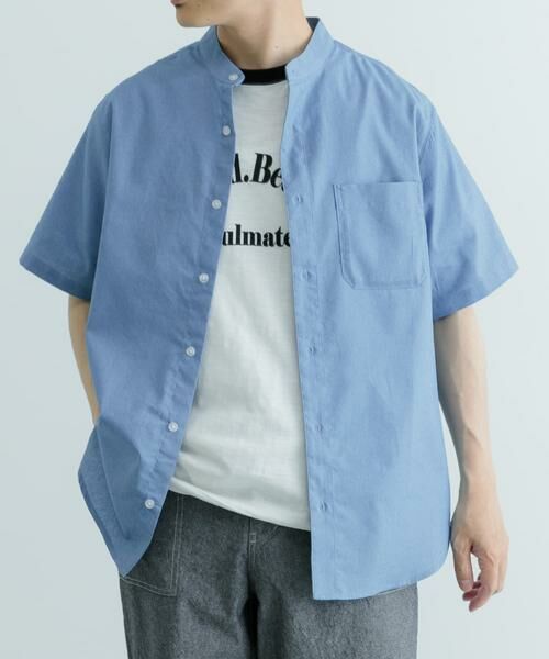 URBAN RESEARCH ITEMS / アーバンリサーチ アイテムズ シャツ・ブラウス | TCインディゴ バンドカラー半袖シャツ | 詳細18