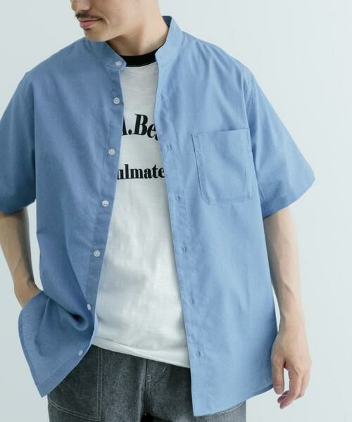 URBAN RESEARCH ITEMS / アーバンリサーチ アイテムズ シャツ・ブラウス | TCインディゴ バンドカラー半袖シャツ | 詳細21