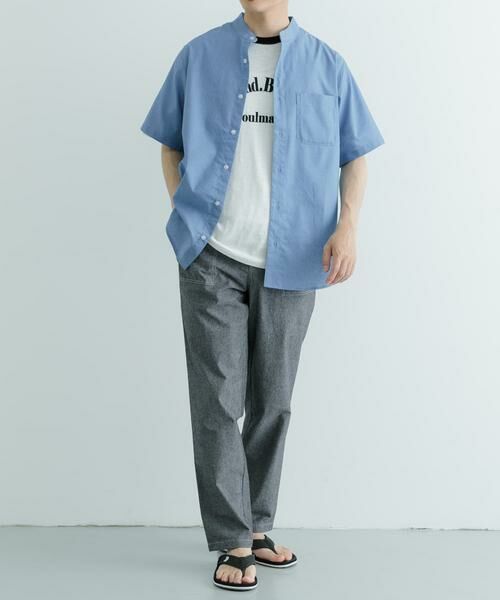 URBAN RESEARCH ITEMS / アーバンリサーチ アイテムズ シャツ・ブラウス | TCインディゴ バンドカラー半袖シャツ | 詳細24