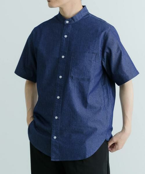 URBAN RESEARCH ITEMS / アーバンリサーチ アイテムズ シャツ・ブラウス | TCインディゴ バンドカラー半袖シャツ | 詳細27